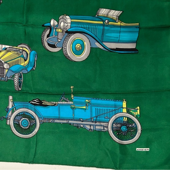 Kreier Veterans of the Road Silk Scarf Antique Classic Cars Vintage - Picture 3 of 9